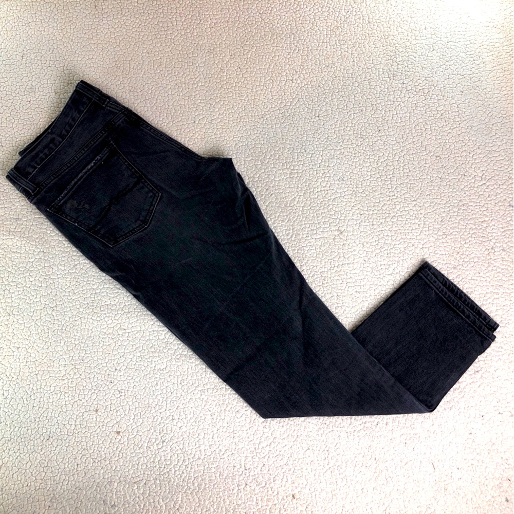 Lucky Brand Women’s Sienna Slim Boyfriend Size 6/28 Black Denim Embroidered Jean